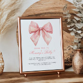 Pink Bow Wie groß ist Mama's Baby Shower Game Poster