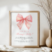 Pink Bow Wie groß ist Mama's Baby Shower Game Poster