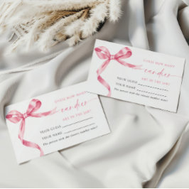 Pink Bow Wie viele Candies Showspielkarte Platzkarte