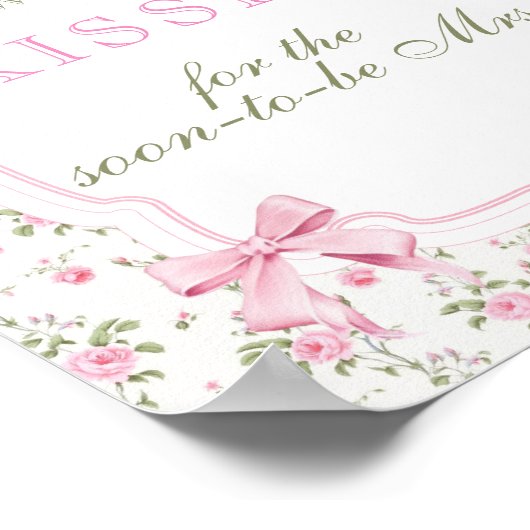 Pink Bow Wie viele Kisses Brautparty Game Poster (Ecke)