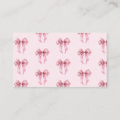 Pink Bow Wie viele Küsse Brautparty Begleitkarte (Rückseite)