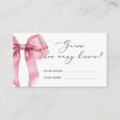 Pink Bow Wie viele Küsse Brautparty Begleitkarte (Vorderseite)