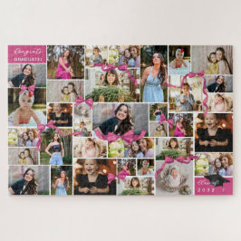 Pink Bow Wiederholte Fotos Collage Glückwunschs Gr Puzzle