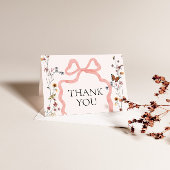 Pink Bow Wildblume Babydusche Danke