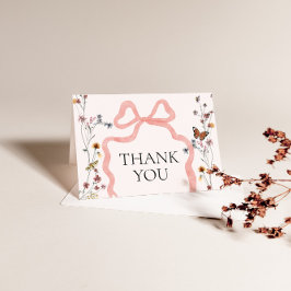 Pink Bow Wildblume Babydusche Danke