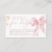 Pink Bow Wildblume Buchen für Babytickets Begleitkarte (Vorderseite)