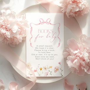 Pink Bow Wildblume Bücher für das Kinderticket Begleitkarte