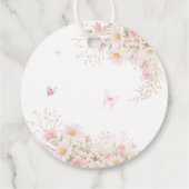 Pink Bow Wildflower Baby Shower Thank You Geschenkanhänger (Rückseite)