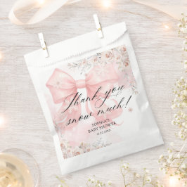 Pink Bow Winter Baby Dusche Danke Geschenktütchen