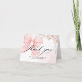 Pink Bow Winter Baby Dusche Danke Karte (Vorderseite)