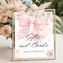 Pink Bow Winter Baby Duschgeschenk Buch Poster