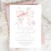 Pink Bow Winter Onederland Einladung zum 1. Geburt