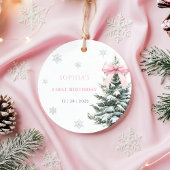 Pink Bow Winter Onederland First Birthday Geschenkanhänger