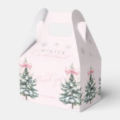 Pink Bow Winter ONEderland First Birthday Geschenkschachtel (Rückseite)