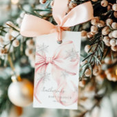 Pink Bow Winter Thema Kinderdusche Geschenkanhänger