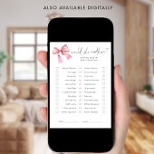 PInk Bow Would She Rather Bridal Shower Game Card Einladung