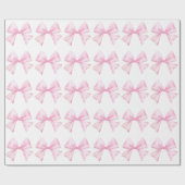 Pink Bow Wrapping Paper Geschenkpapier (Flach)