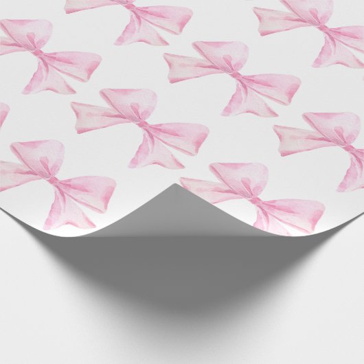 Pink Bow Wrapping Paper Geschenkpapier (Ecke)