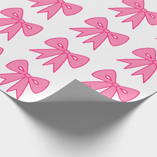 Pink Bow Wrapping Paper Geschenkpapier (Ecke)