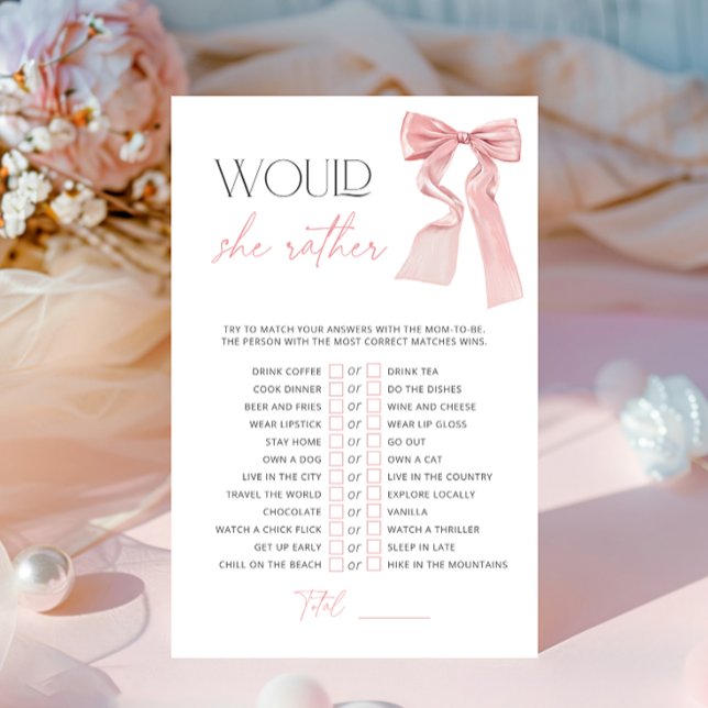 Pink Bow würde sie eher Baby Dusche Spiel (Von Creator hochgeladen)