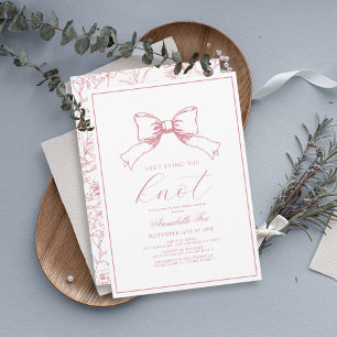 Pink Bow zähmt das Brautparty des Knotens Einladung