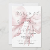 Pink Bow zähmt das Brautparty des Knotens Einladung (Vorderseite)