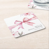 Pink Bow zähmt das Brautparty des Knotens Rechteckiger Pappuntersetzer (angewinkelt)