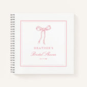 Pink Bow zähmt das Gästebuch des Brautparty des Kn Notizblock (Vorderseite)