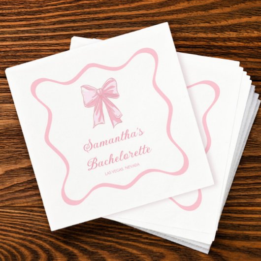 Pink Bow zähmt den Knoten-Junggeselinnen-Abschied Serviette