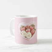 Pink Bowl of Fruit: strawberries & bananas Kaffeetasse (Vorderseite Links)