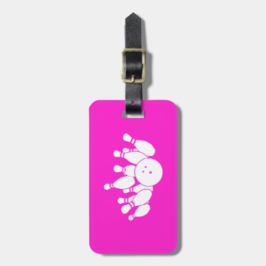 Pink-Bowling-Bag Gepäckanhänger (Vorderseite vertikal)