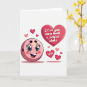 Pink Bowling Ball Love Card Karte (Gelbe Blume)