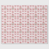 Pink Bows and Cherries Coquette Name Birthday Age Geschenkpapier (Flach)