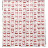 Pink Bows and Cherries Girly Coquette Duschvorhang (Vorderseite)