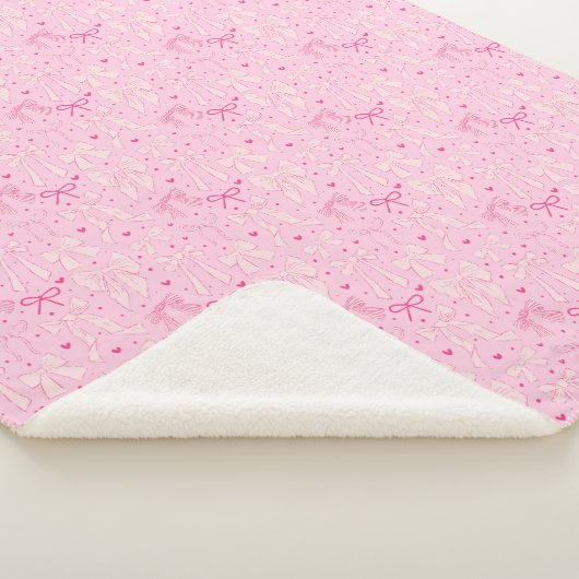 Pink Bows and Hearts Muster Sherpadecke (3/4)