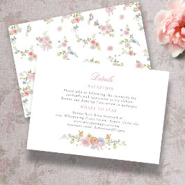Pink Bows and Wildflowers Details Begleitkarte