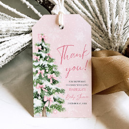 Pink Bows Baby Es ist kalt draußen Babydusche Geschenkanhänger