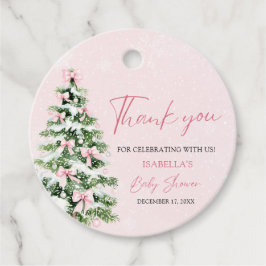 Pink Bows Baby Es ist kalt draußen Babydusche Geschenkanhänger