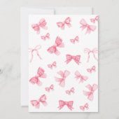 Pink Bows Baby Girl Babydusche Einladung (Rückseite)