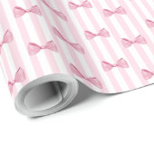 Pink Bows Baby Girl Duschgeschenk Wrap Geschenkpapier (Rolleneckpunkt)