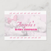 Pink Bows Baby Shower Begleitkarte (Vorderseite)
