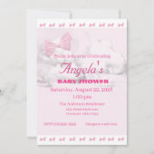 Pink Bows Baby Shower Invitation Einladung (Vorderseite)