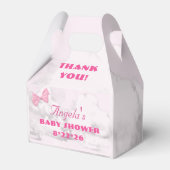 Pink Bows Baby Shower Personalized Geschenkschachtel (Vorderseite)