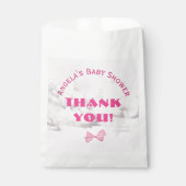 Pink Bows Baby Shower Personalized  Geschenktütchen (Vorderseite)
