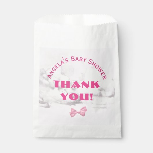 Pink Bows Baby Shower Personalized Geschenktütchen (Vorderseite)