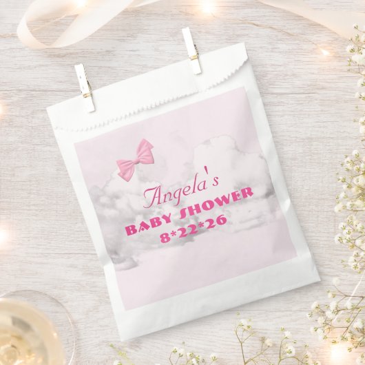 Pink Bows Baby Shower Personalized Geschenktütchen (Ausgeschnitten)