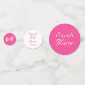 Pink Bows Baby Shower Personalized Konfetti (Rückseiten)
