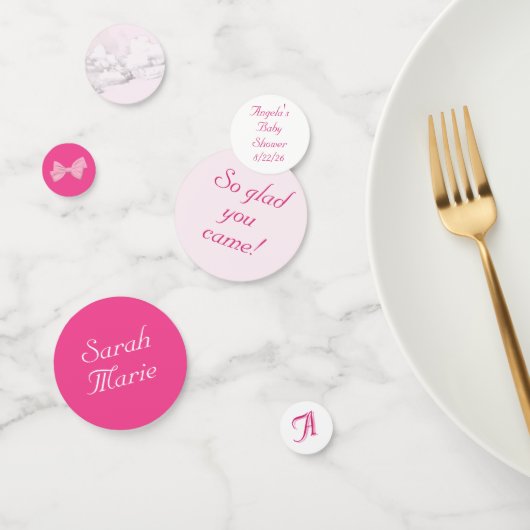 Pink Bows Baby Shower Personalized Konfetti (Gruppe)
