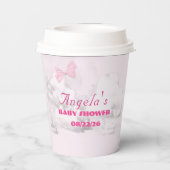 Pink Bows Baby Shower Personalized Pappbecher (Rückseite)
