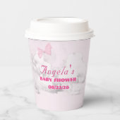 Pink Bows Baby Shower Personalized Pappbecher (Vorderseite)